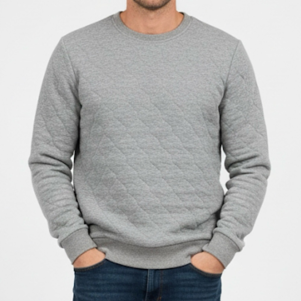 Madewell Gray Quilted Men's Sweater